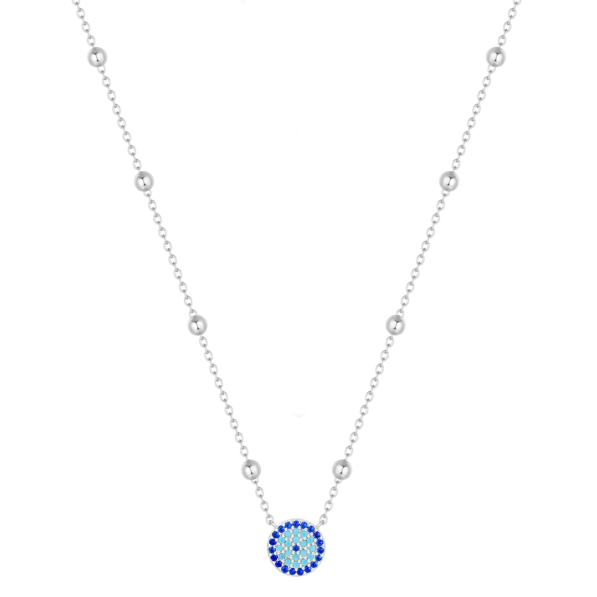 AZURE EVIL EYE SILVER NECKLACE