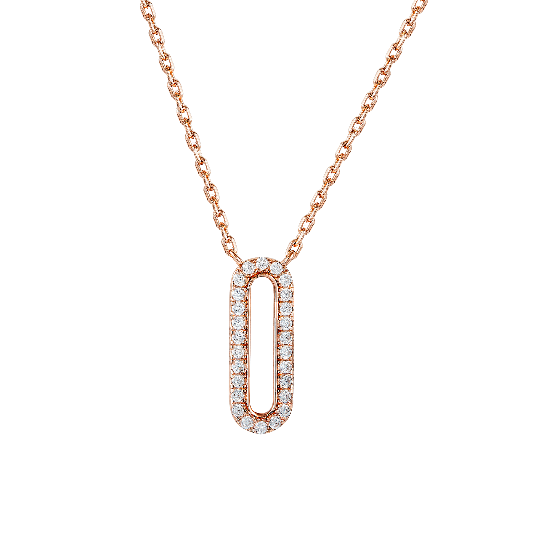 VIVIAN CRYSTAL BAR ROSE GOLD NECKLACE