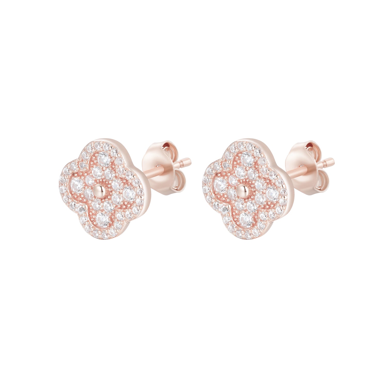 ARYA CLOVER ROSE GOLD EARRINGS