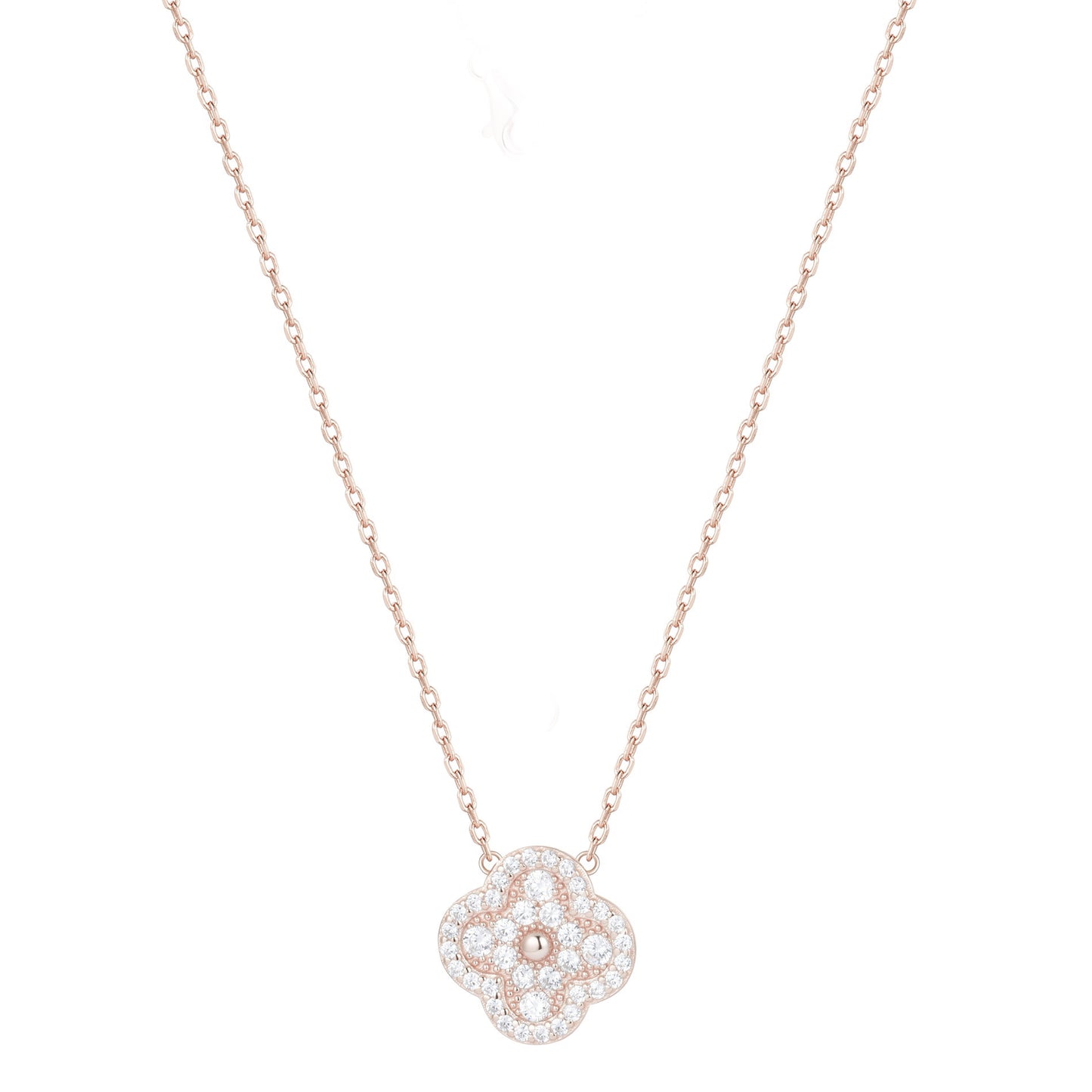 ARYA LARGE CLOVER ROSE GOLD NECKLACE