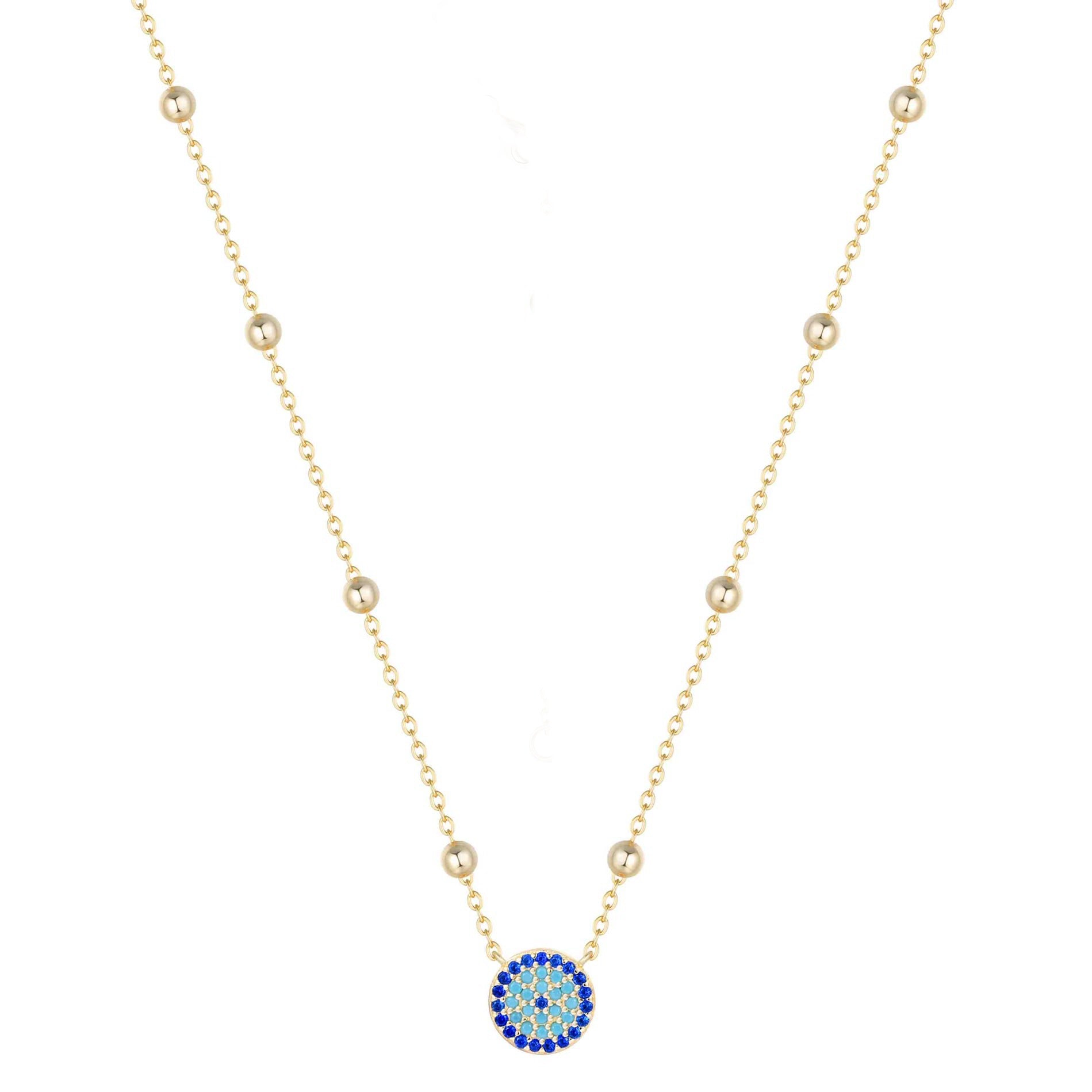 AZURE EVIL EYE GOLD NECKLACE