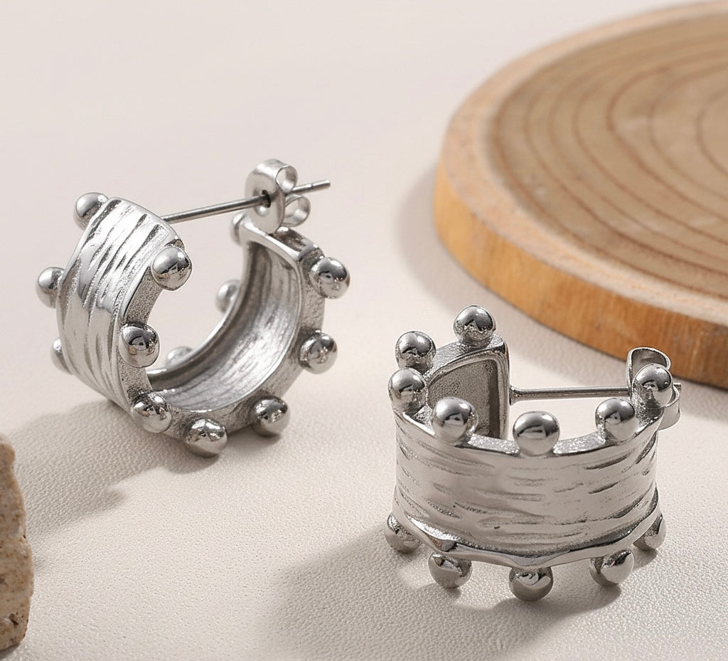 ARLO STUDDED SILVER EARRINGS