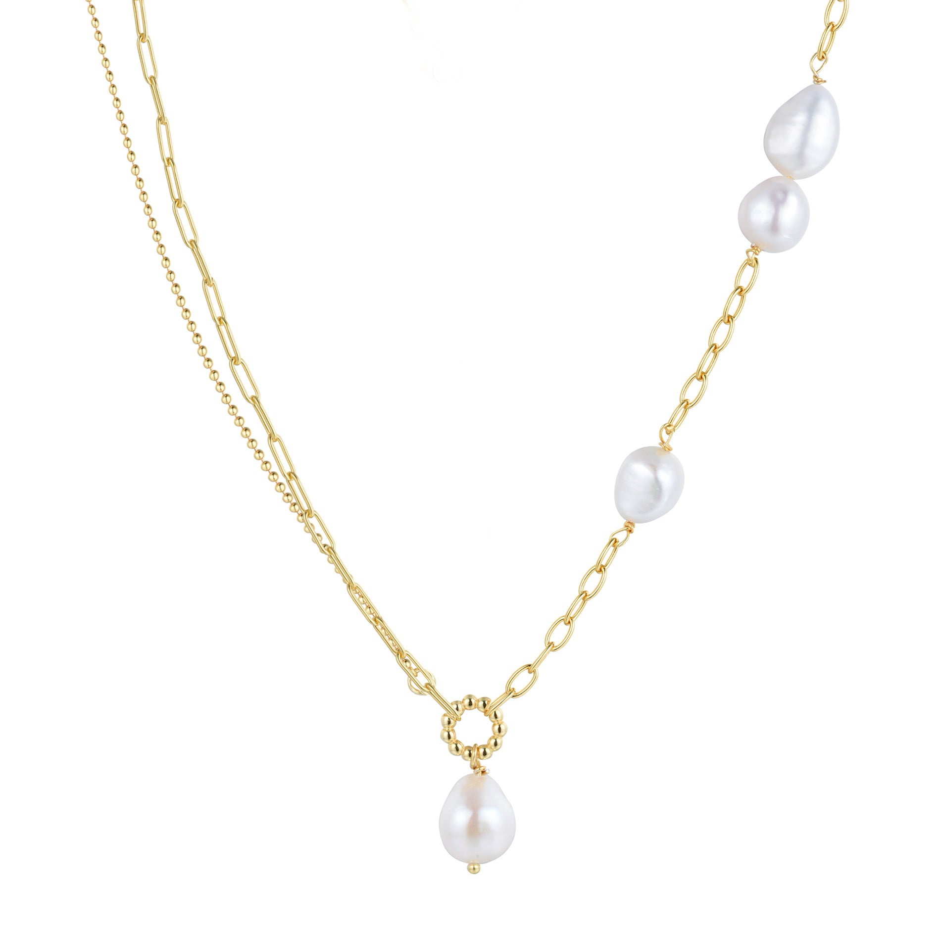 KIRA FRESHWATER PEARL GOLD NECKLACE