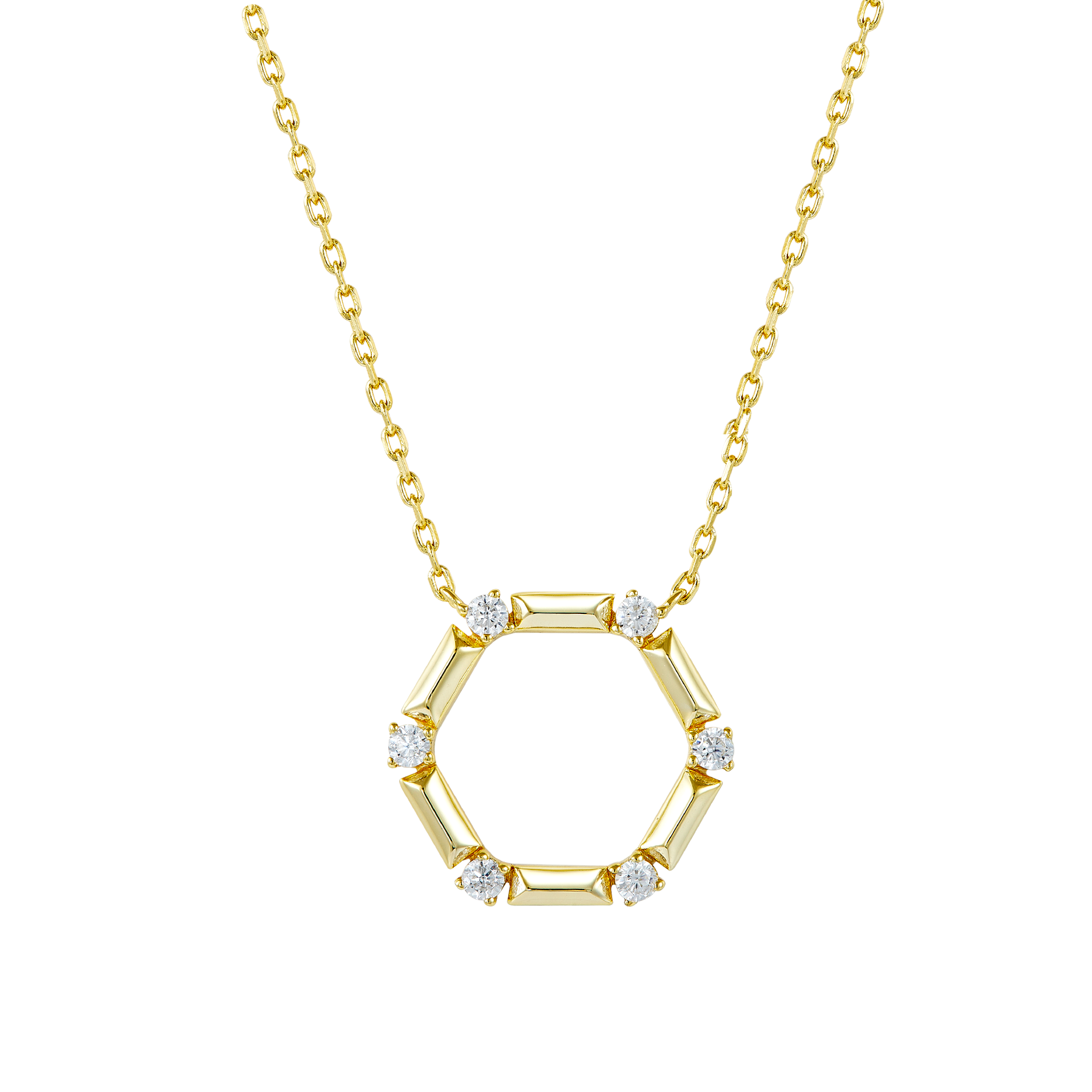 AUBREY HEXAGON GOLD NECKLACE