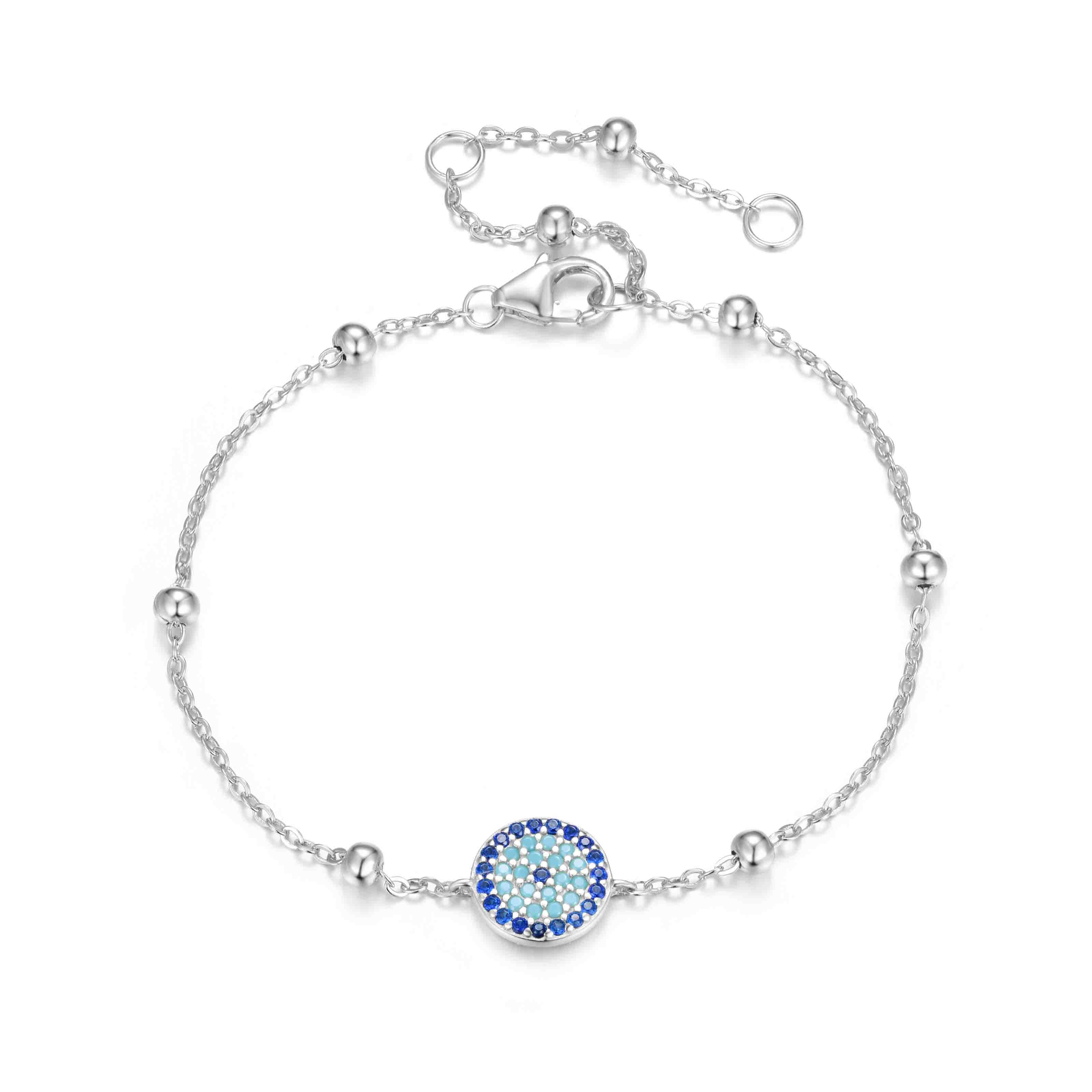 AZURE EVIL EYE SILVER BRACELET