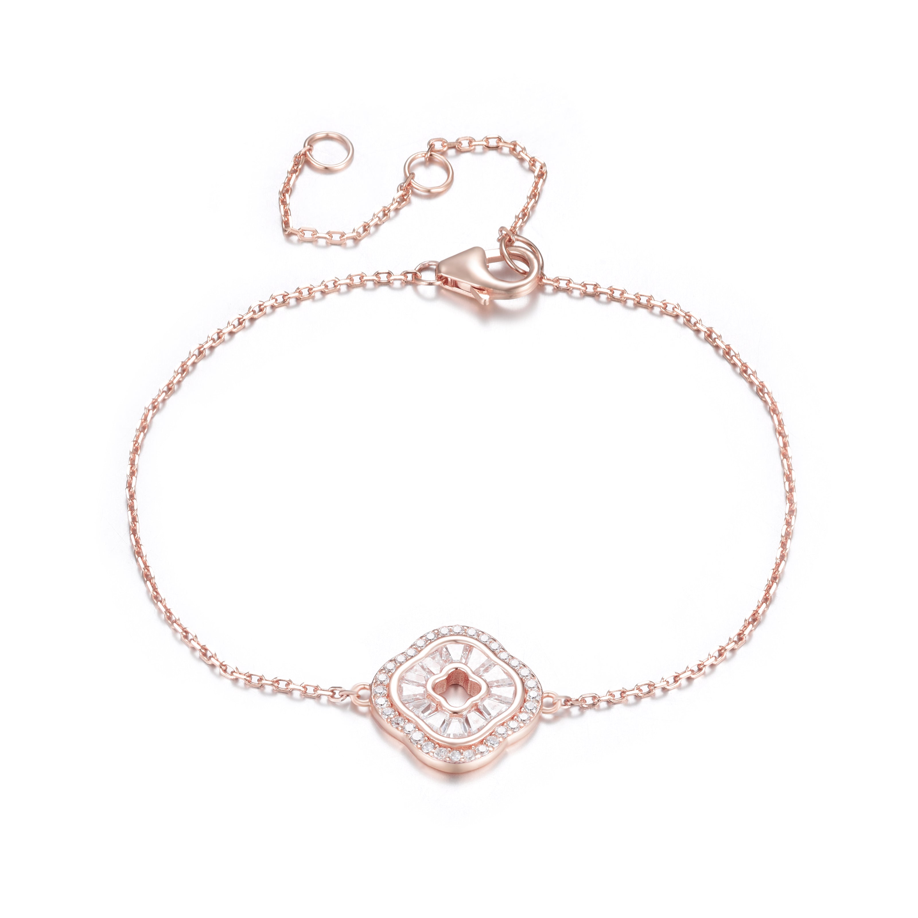 SOLARA BAGUETTE CLOVER ROSE GOLD BRACELET