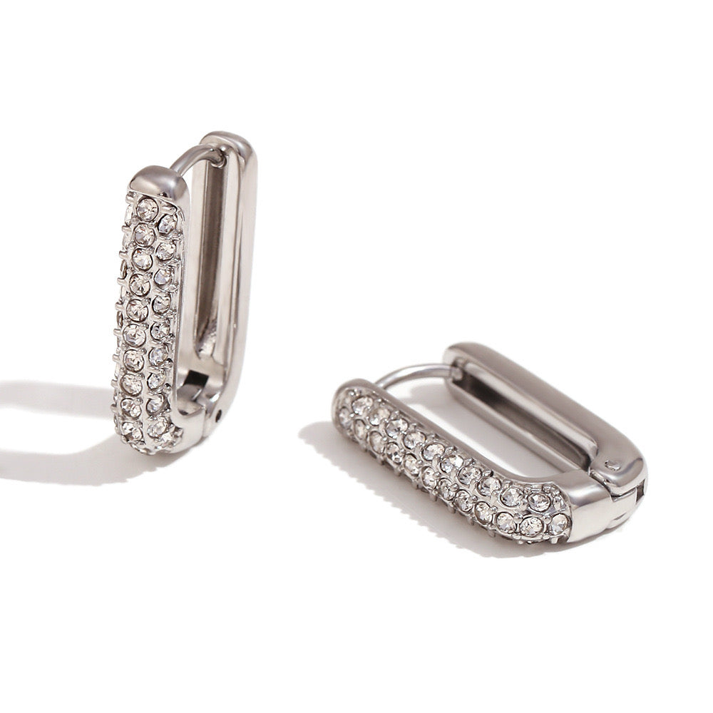 ADRIA PAVE SILVER EARRINGS