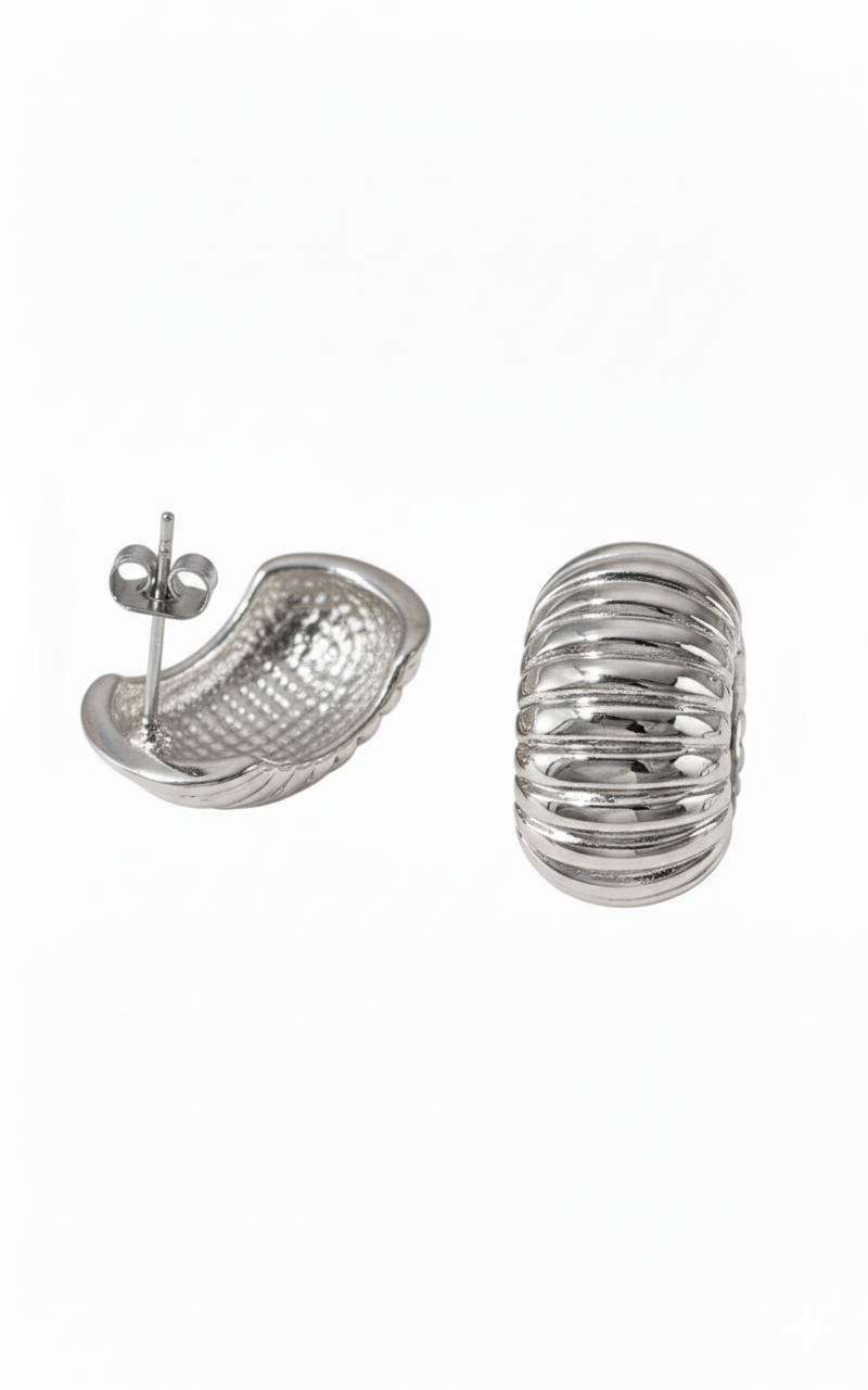 ANTONELLA CURVE SILVER EARRINGS