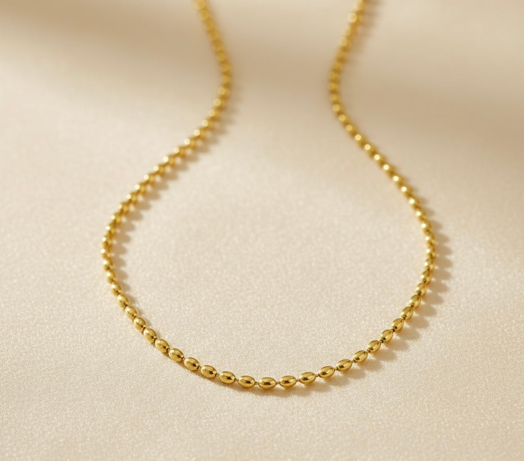 LILA BEAD GOLD NECKLACE