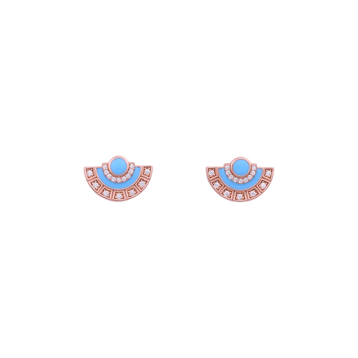 18K ROSE GOLD VERMEIL AMANAH EVIL EYE EARRINGS