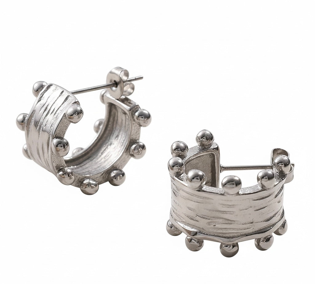 ARLO STUDDED SILVER EARRINGS