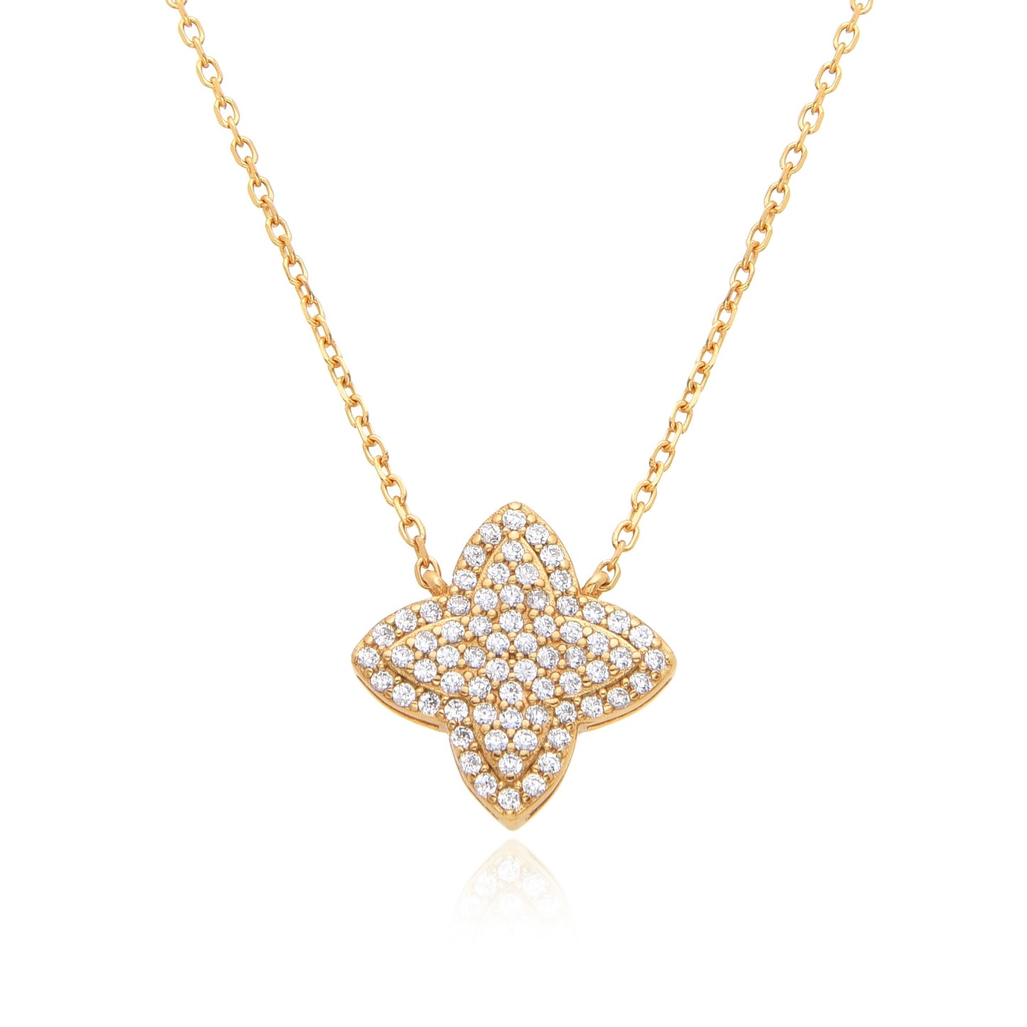 INAYA CRYSTAL FLOWER GOLD NECKLACE
