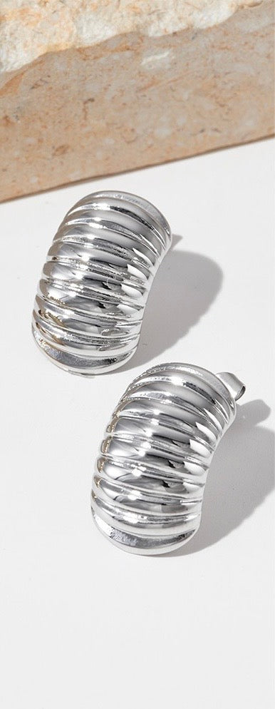 ANTONELLA CURVE SILVER EARRINGS