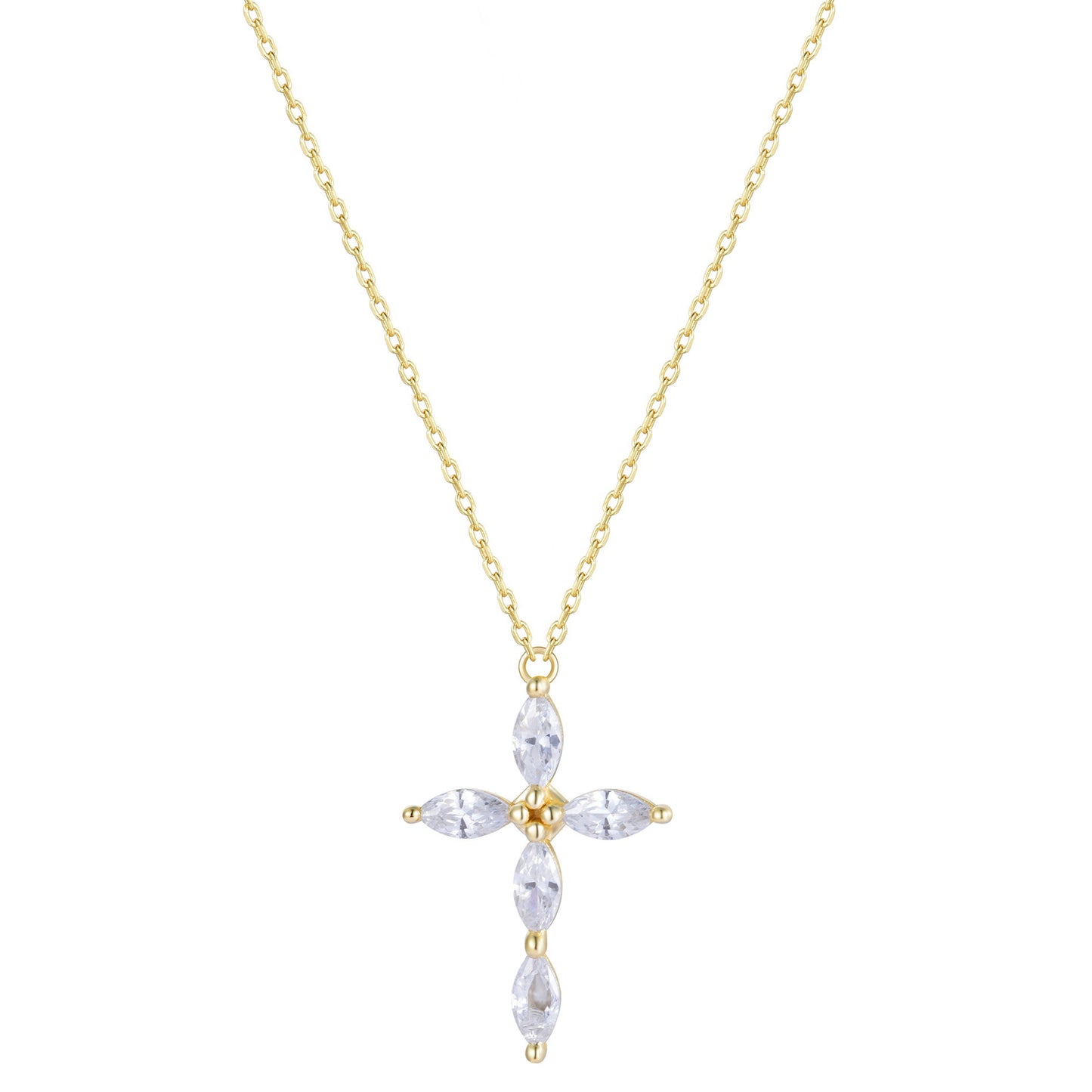 NERIAH CROSS GOLD NECKLACE