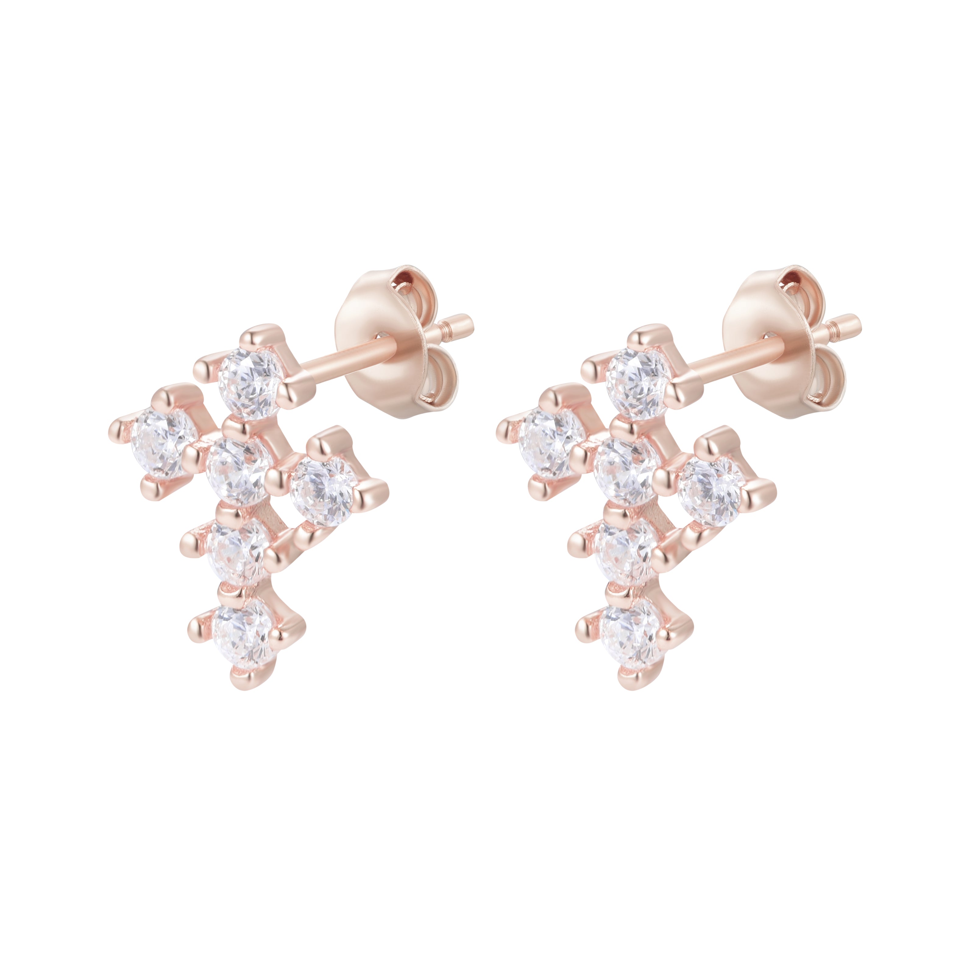 ANISE MINI CROSS ROSE GOLD EARRINGS