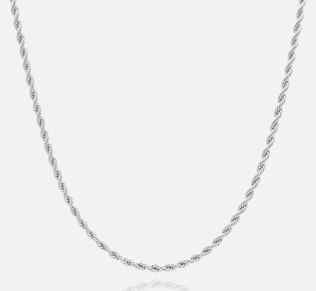 CLASSIC ROPE 3MM SILVER NECKLACE