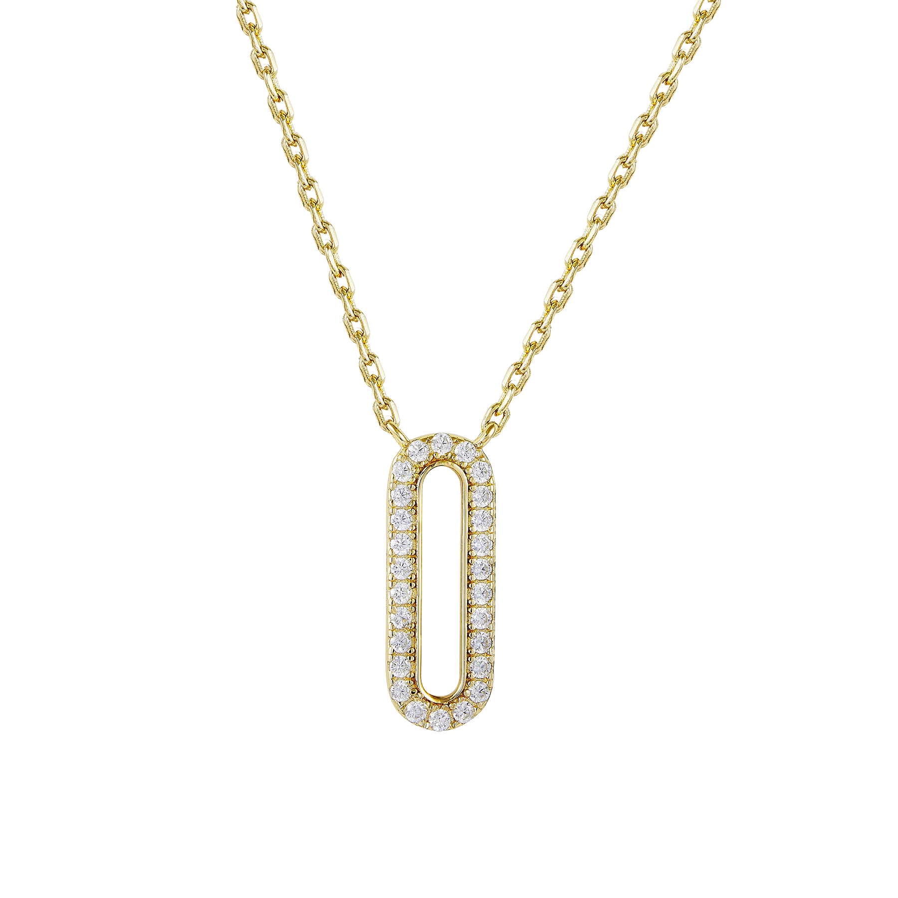 VIVIAN CRYSTAL BAR GOLD NECKLACE