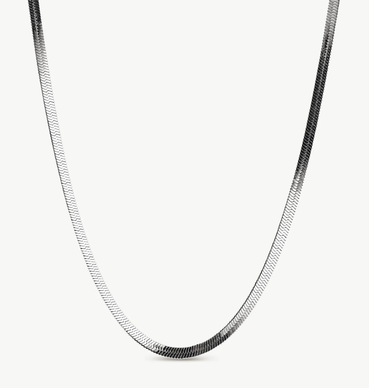 HERRINGBONE SNAKE SILVER NECKLACE