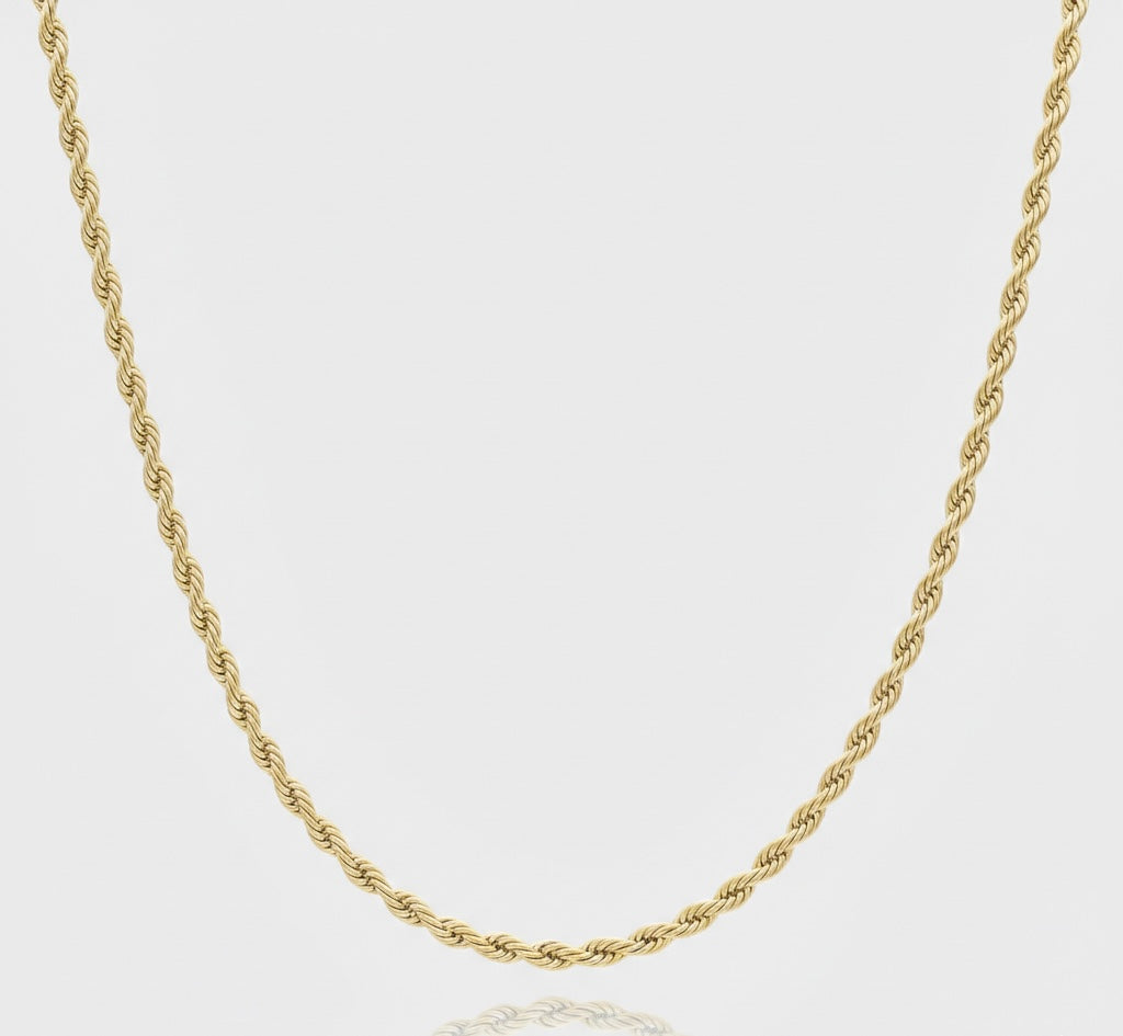 CLASSIC ROPE 3MM GOLD NECKLACE