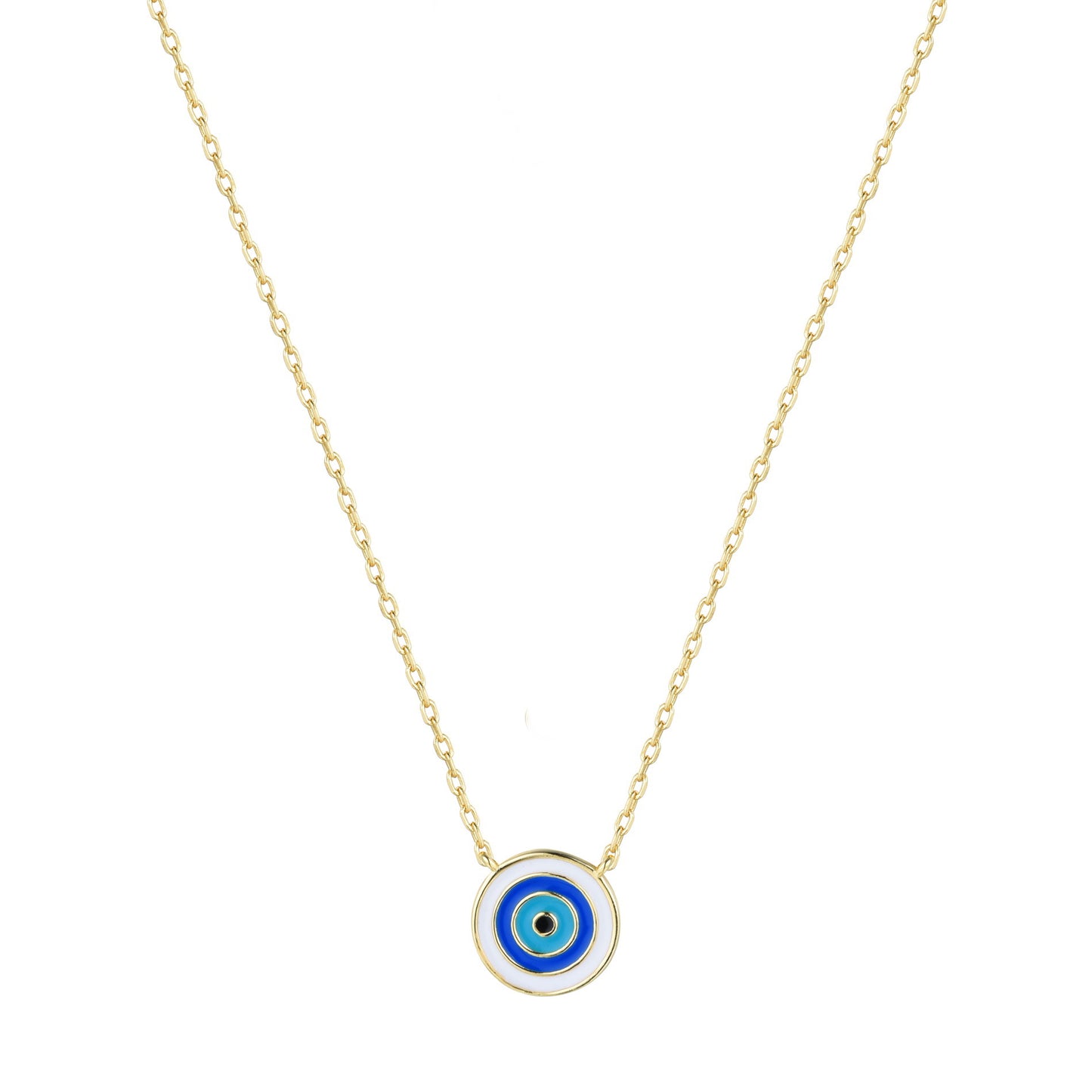 light blue evil eye gold necklace