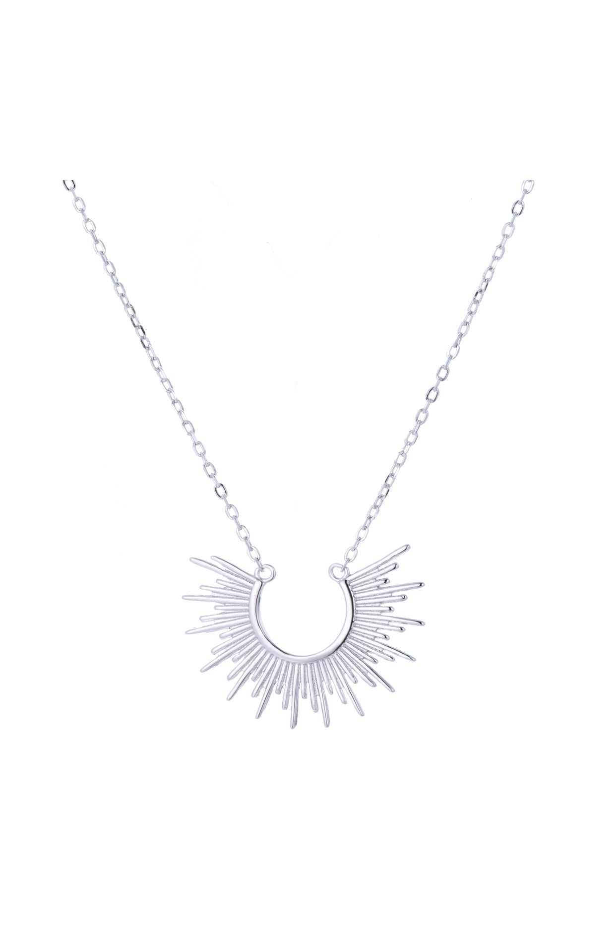 sunburst silver necklace