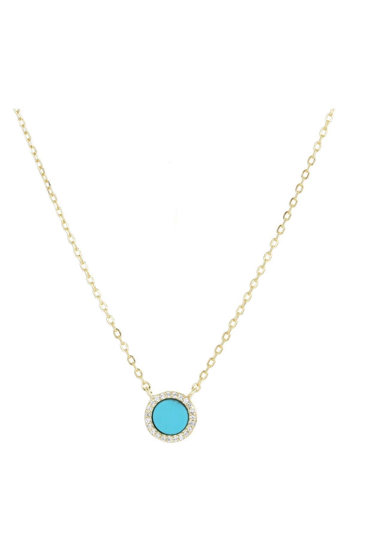 round turquoise gold necklace