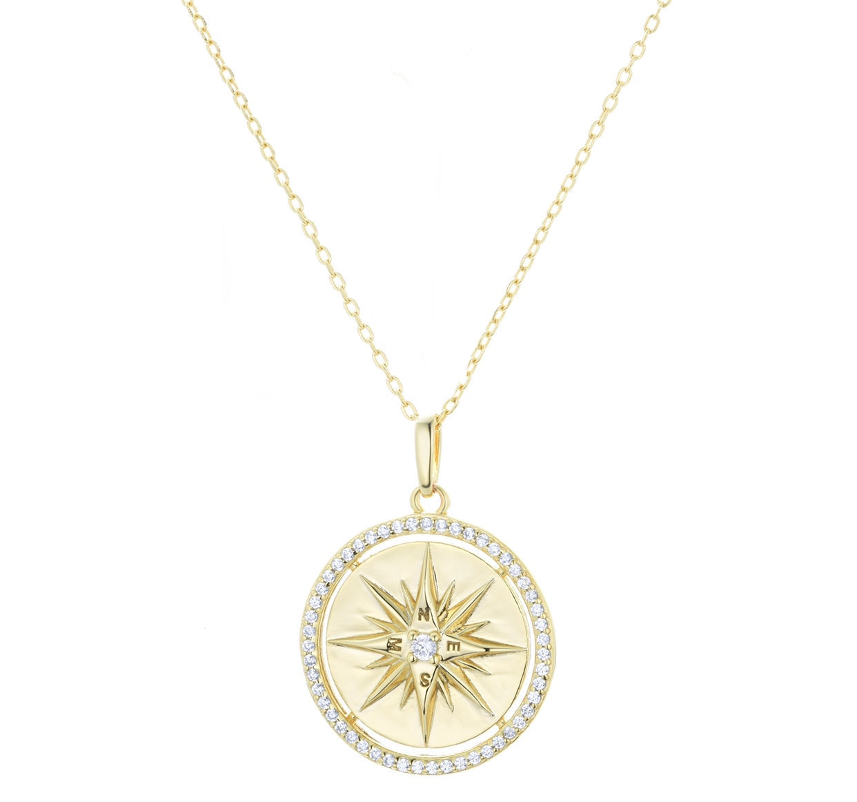 gold compass necklace