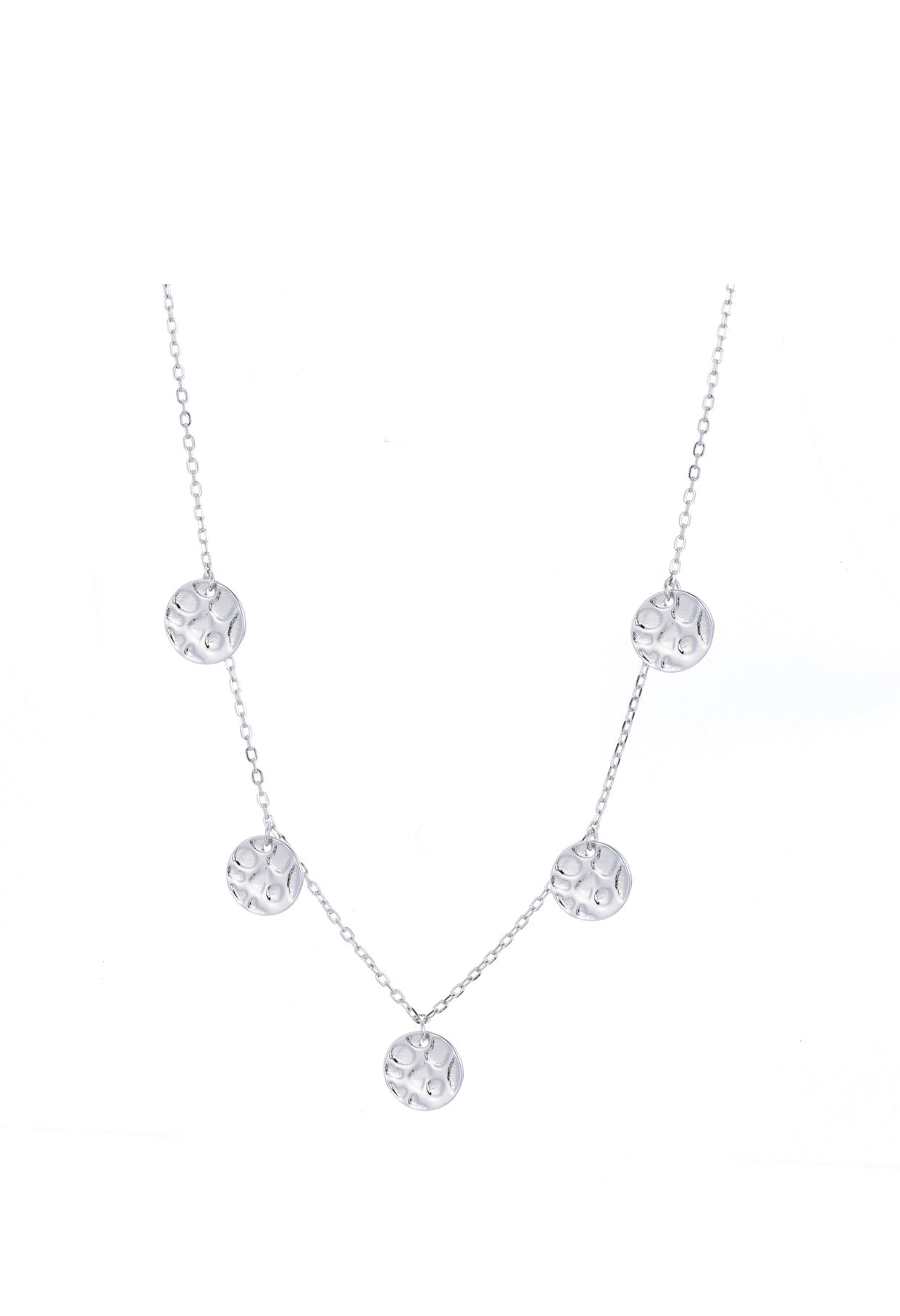 bohemian disc silver necklace