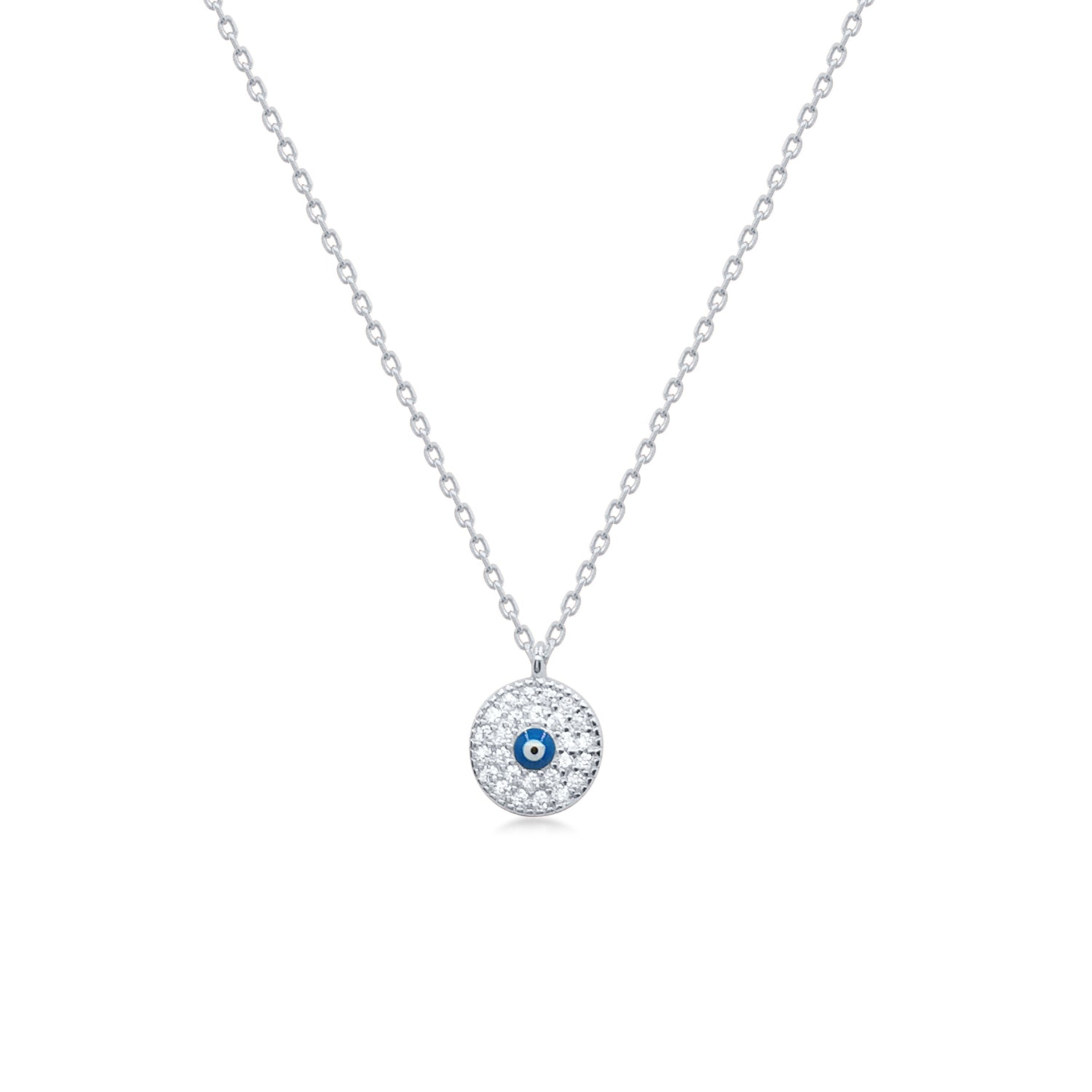 LINA MINI EVIL EYE SILVER NECKLACE