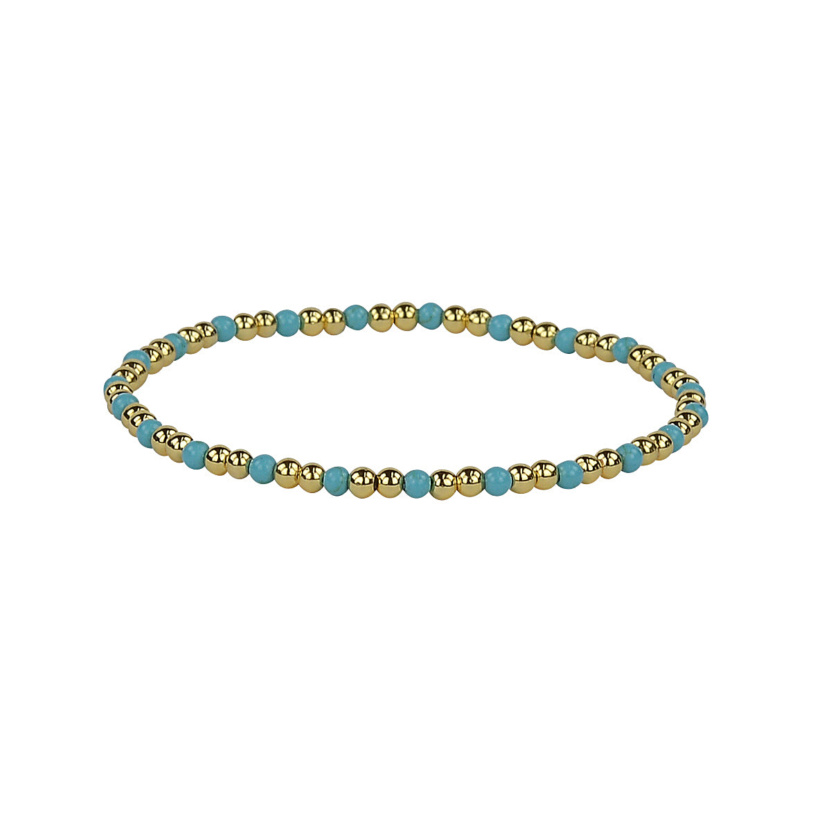 MIRACLE TURQUOISE BEADED GOLD BRACELET