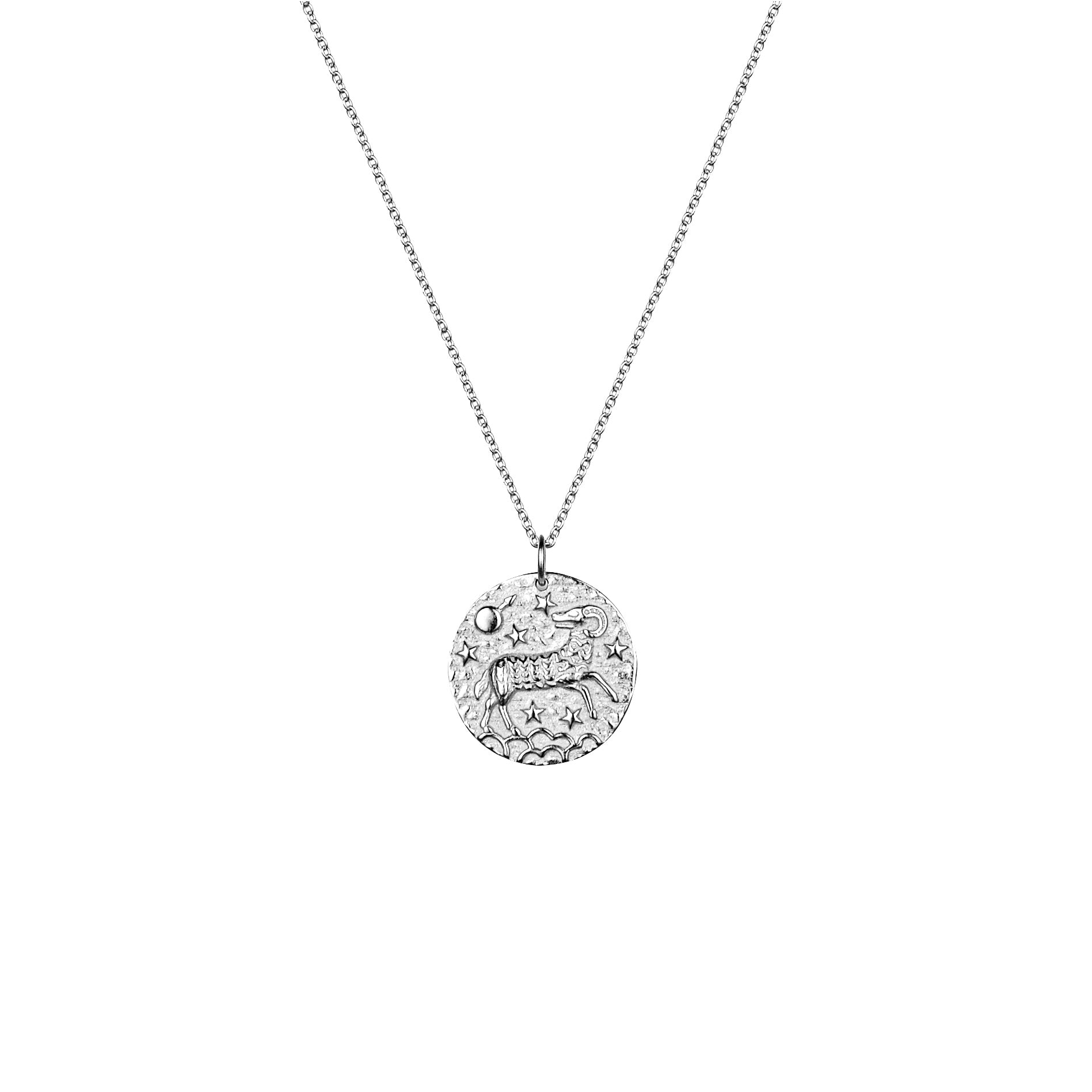 Aries zodiac sterling silver necklace