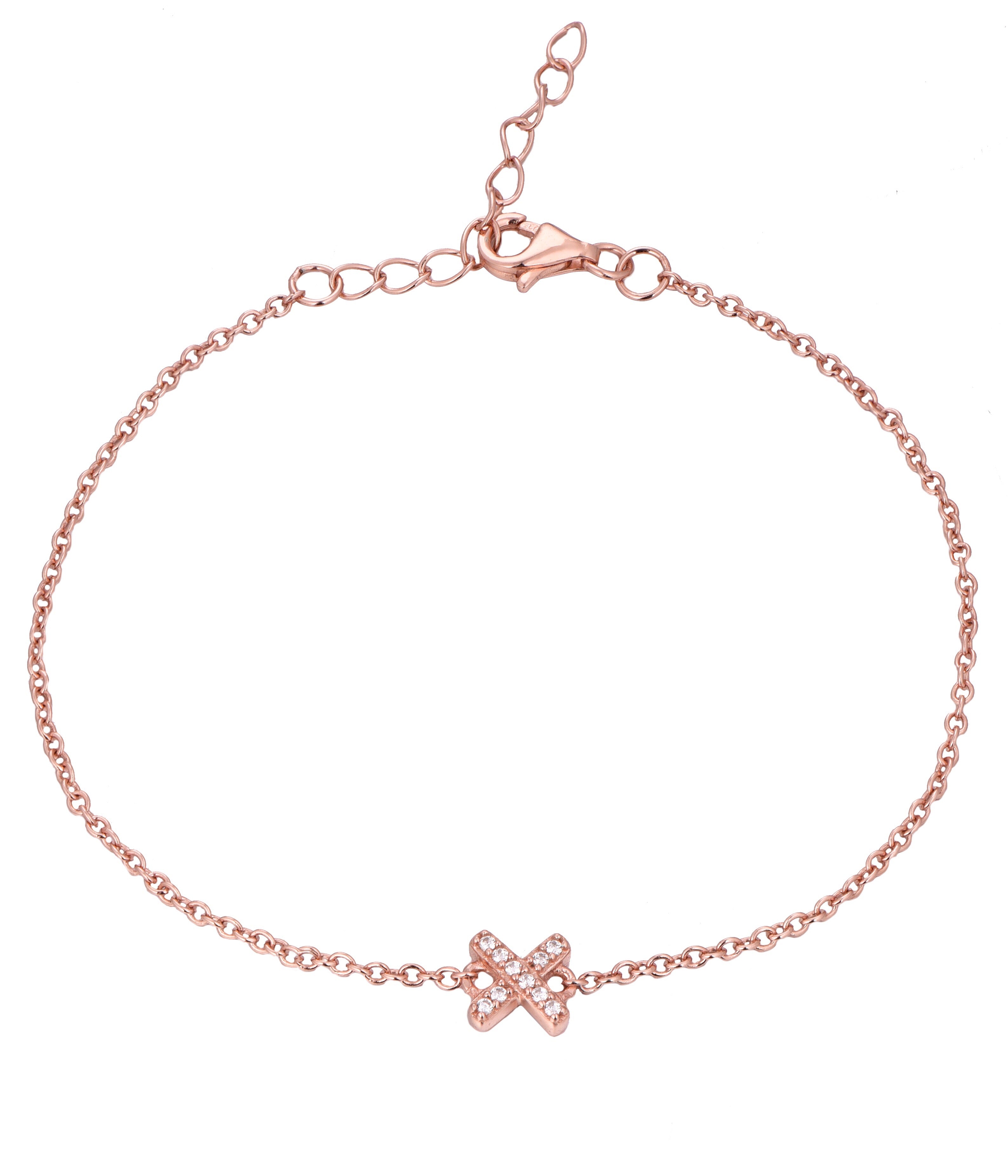 X rose gold bracelet