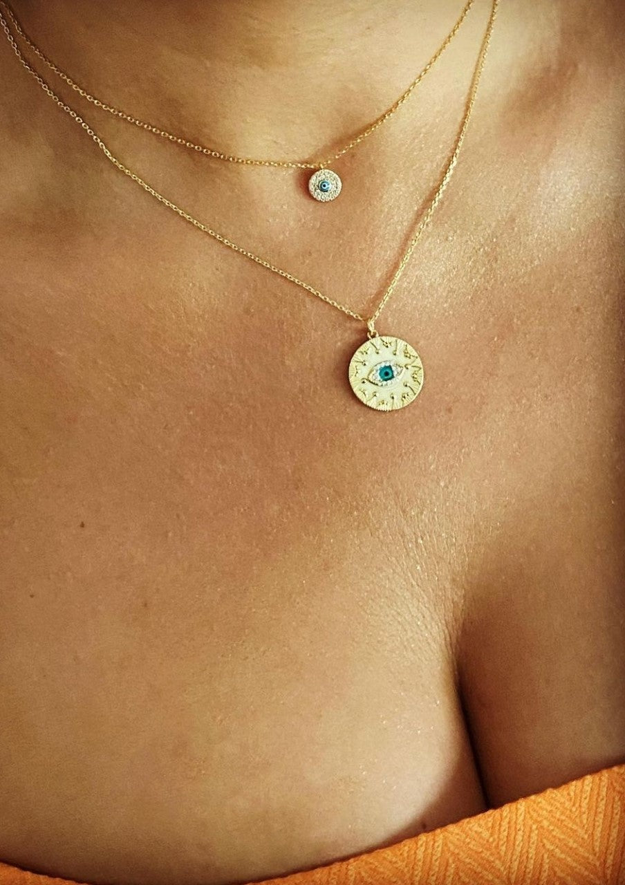 ALESSA MINI EVIL EYE ROSE GOLD NECKLACE