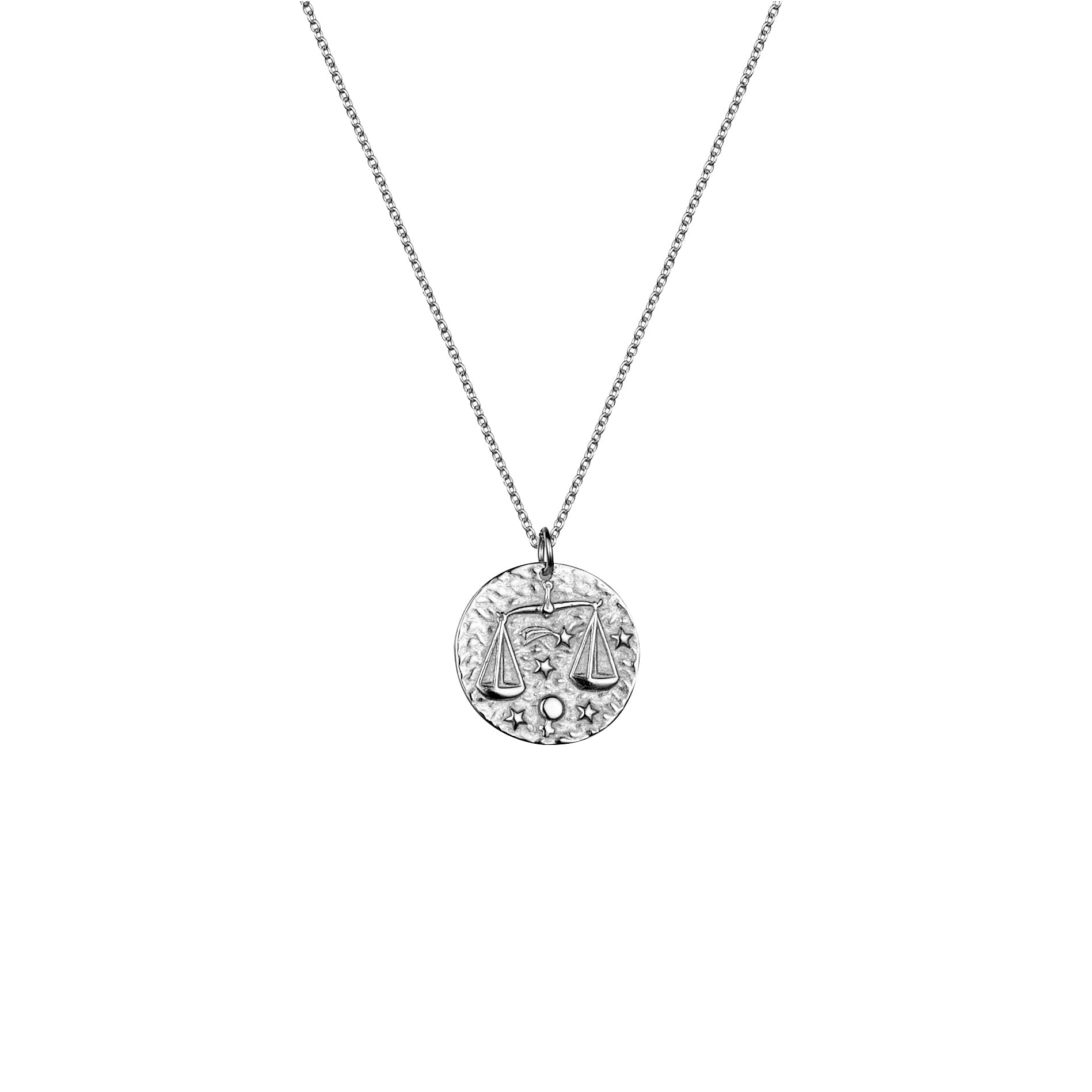 Libra zodiac silver necklace