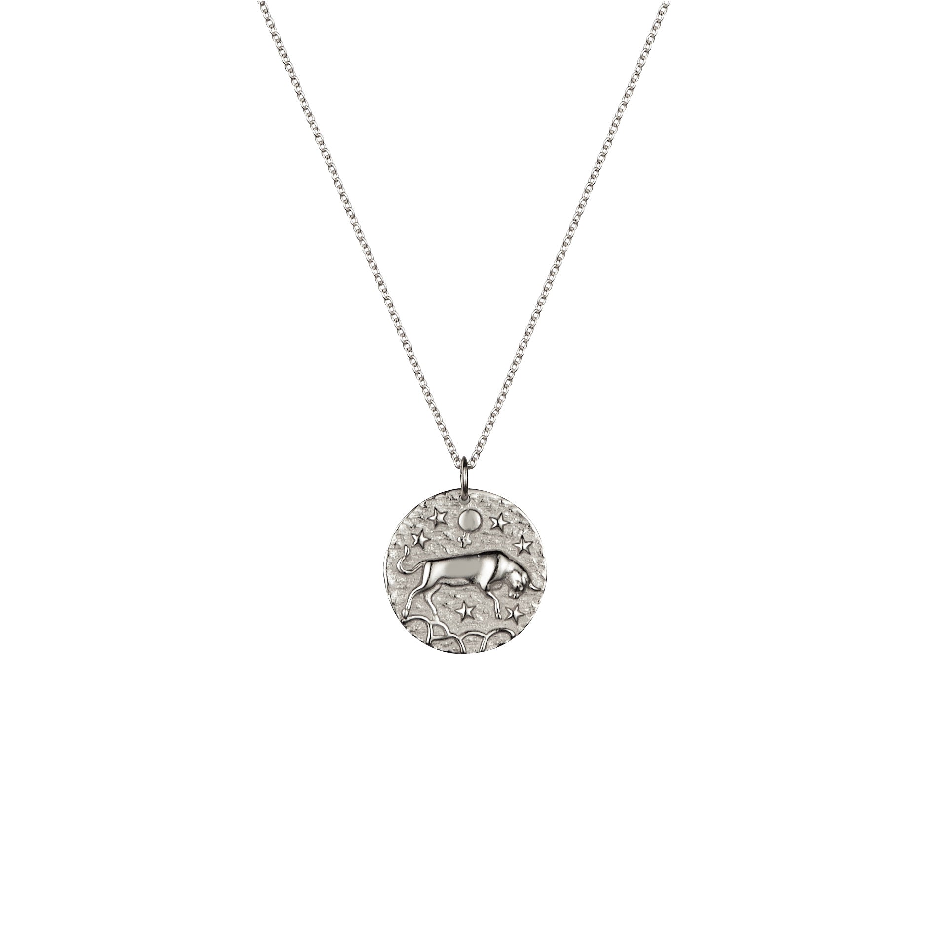 Taurus zodiac sterling silver necklace