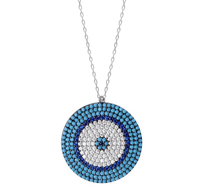 Turquoise evil eye necklace