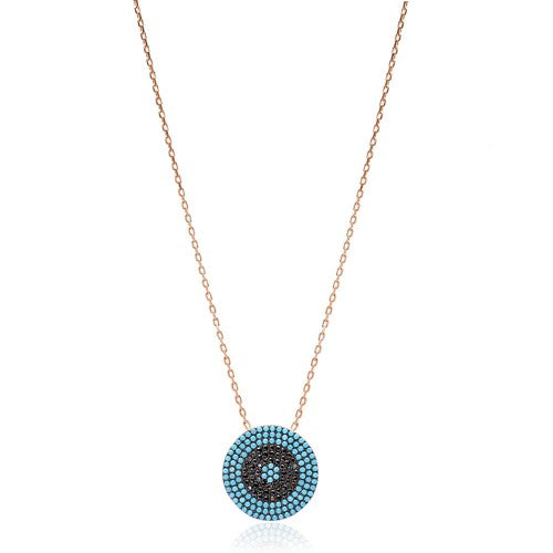 evil eye rose gold necklace