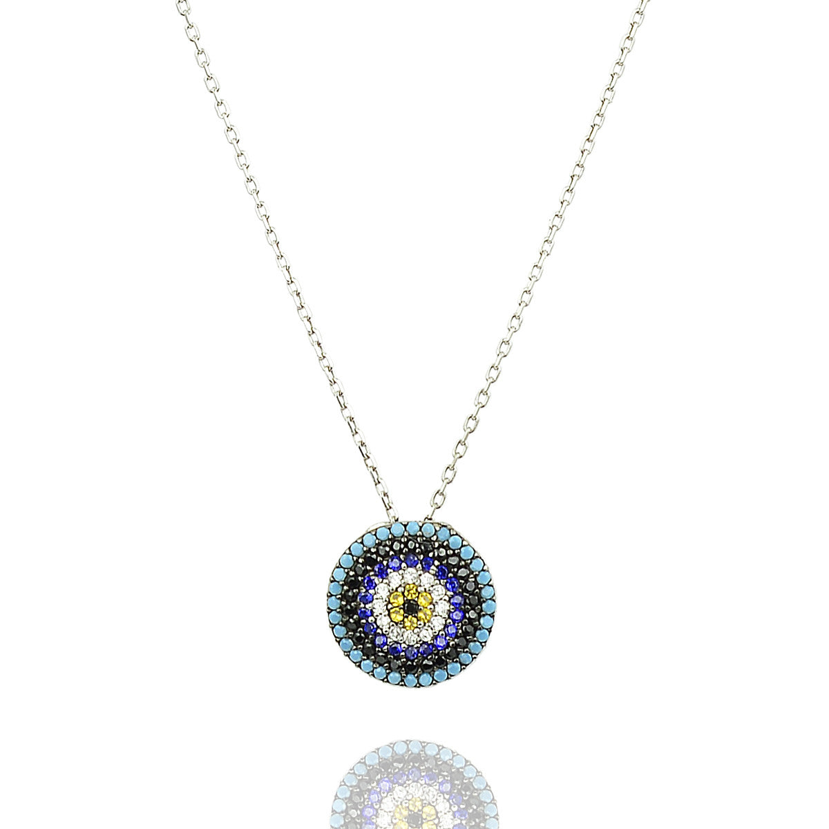 NILE SILVER EVIL EYE NECKLACE