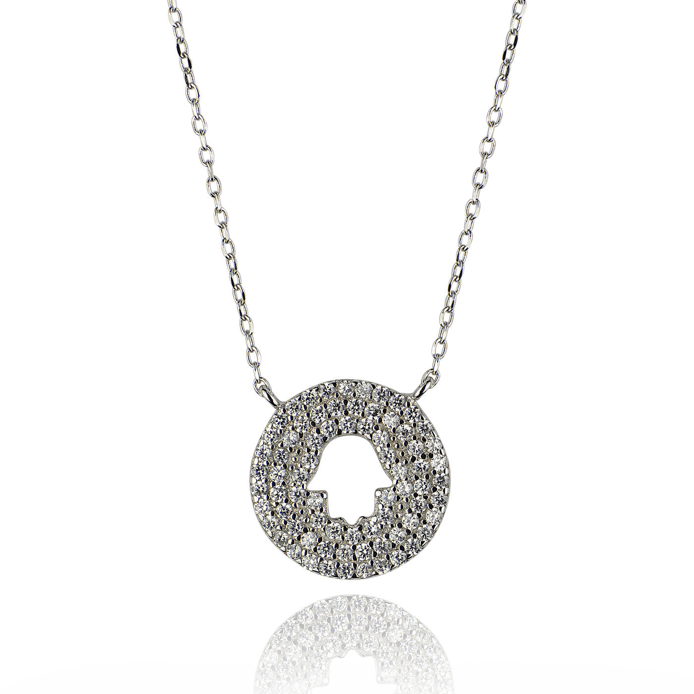 cut out hamsa necklace