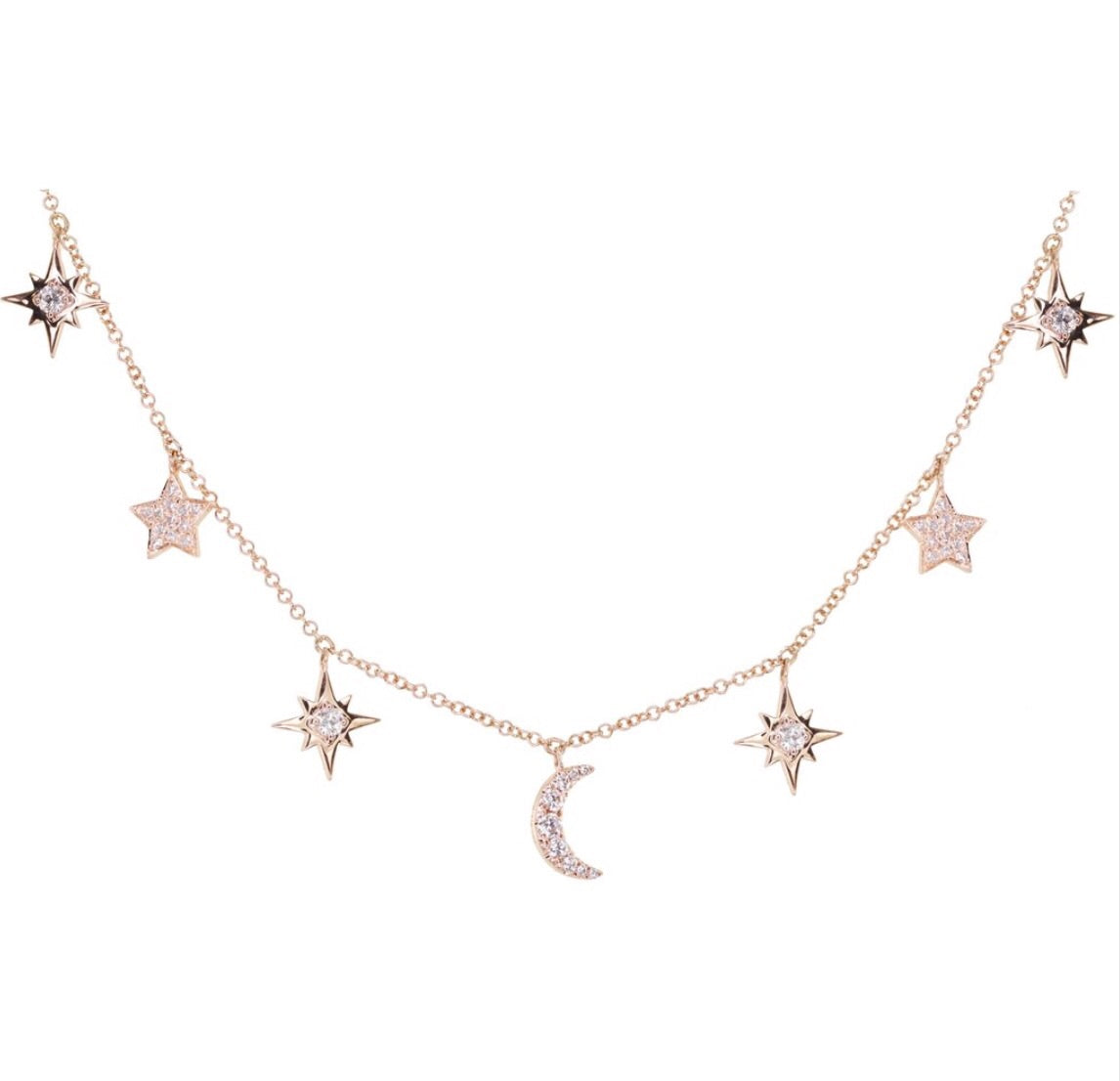 FLEUR MOON & STARS NECKLACE