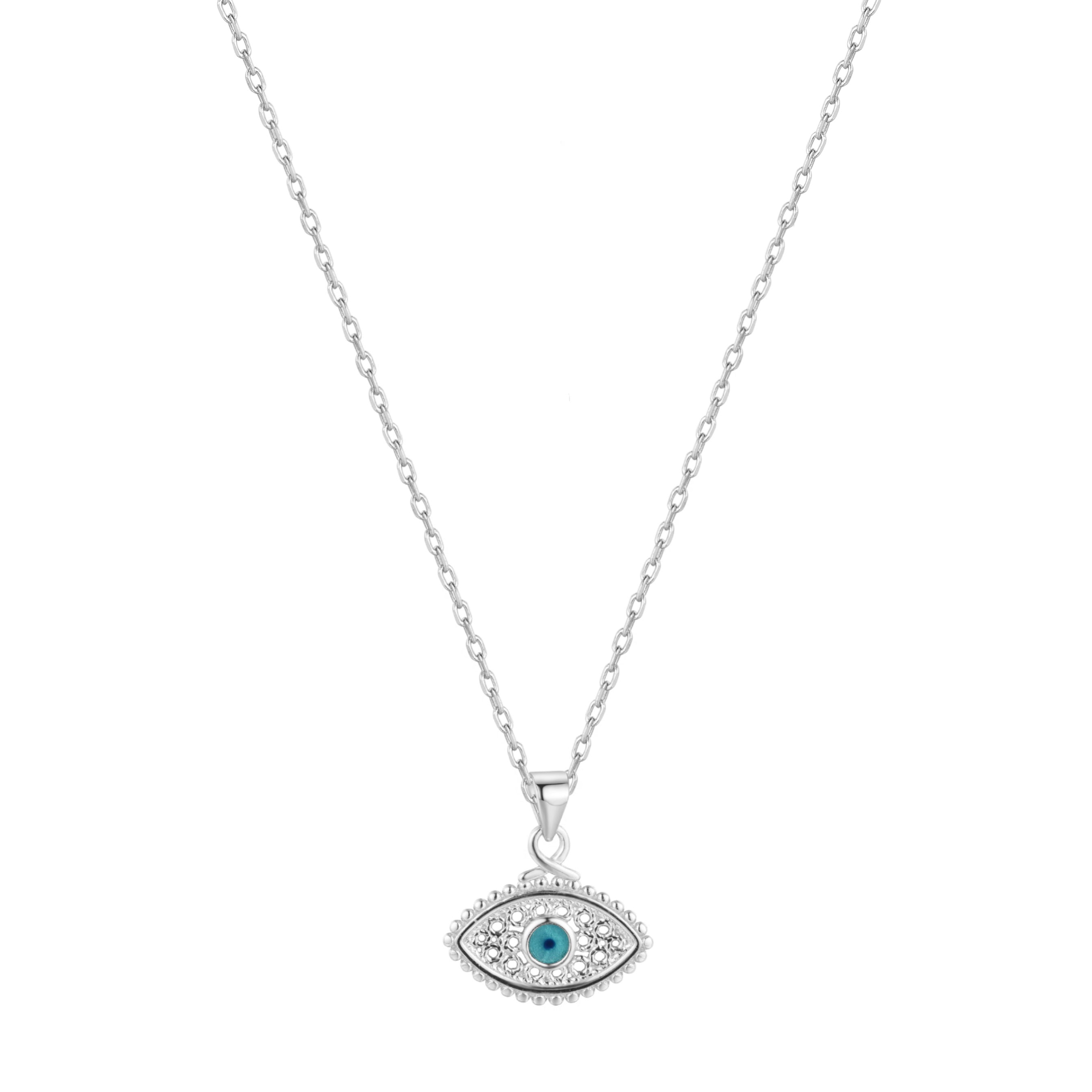 ZALIA EVIL EYE SILVER NECKLACE