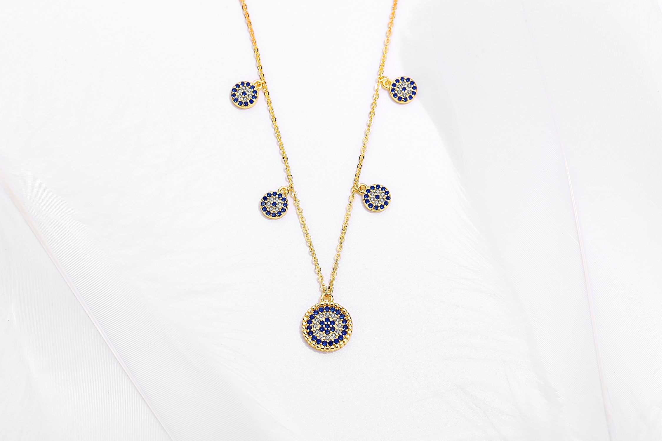 IVY EVIL EYE CHARM GOLD NECKLACE