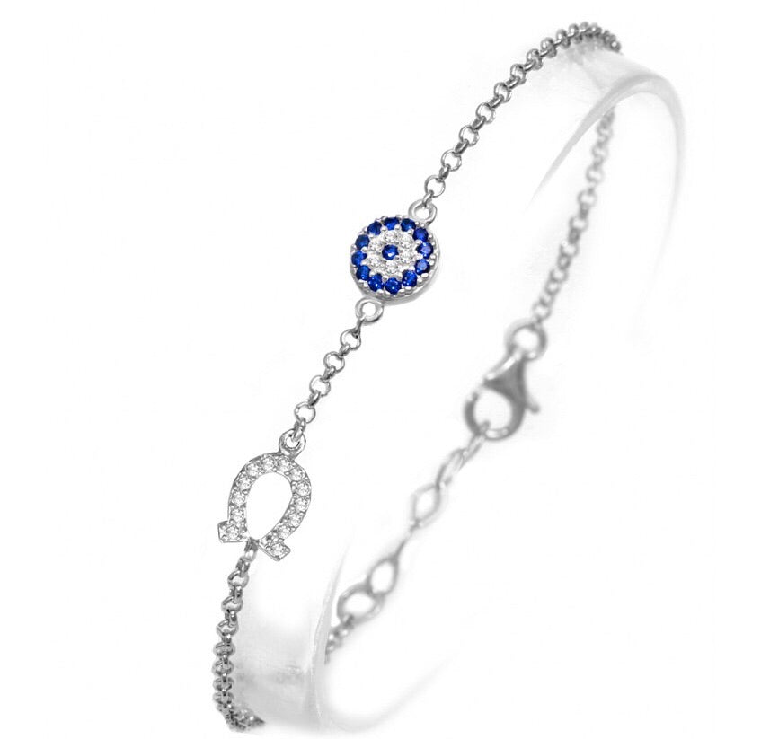 EVIL EYE AND HORSE SHOE BRACELET