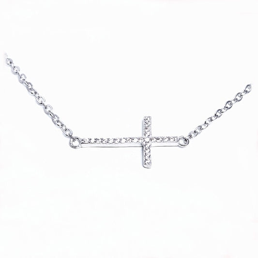 side cross necklace