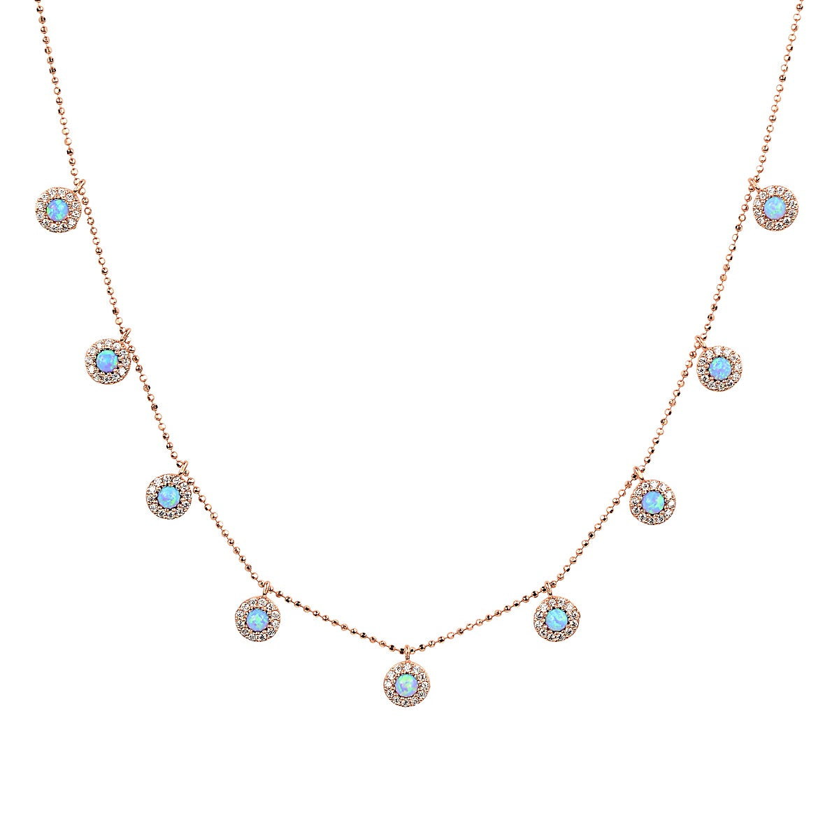 SAMARIA OPAL DROPLET ROSE GOLD NECKLACE