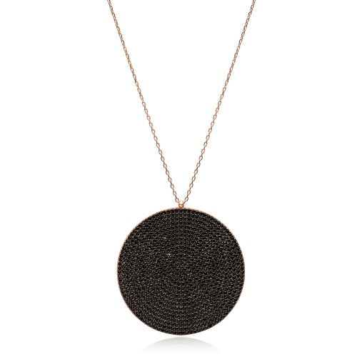 Onyx disc necklace