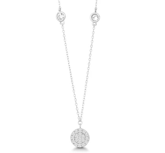 MINI DISC AND CRYSTAL NECKLACE