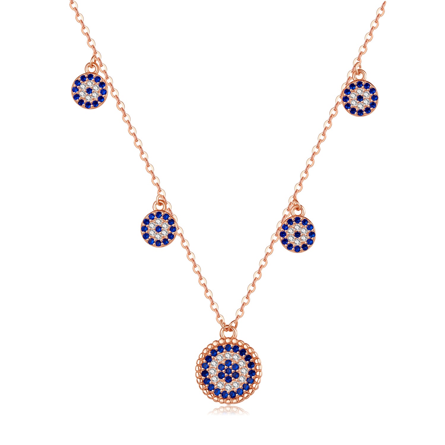 IVY EVIL EYE CHARM ROSE GOLD NECKLACE
