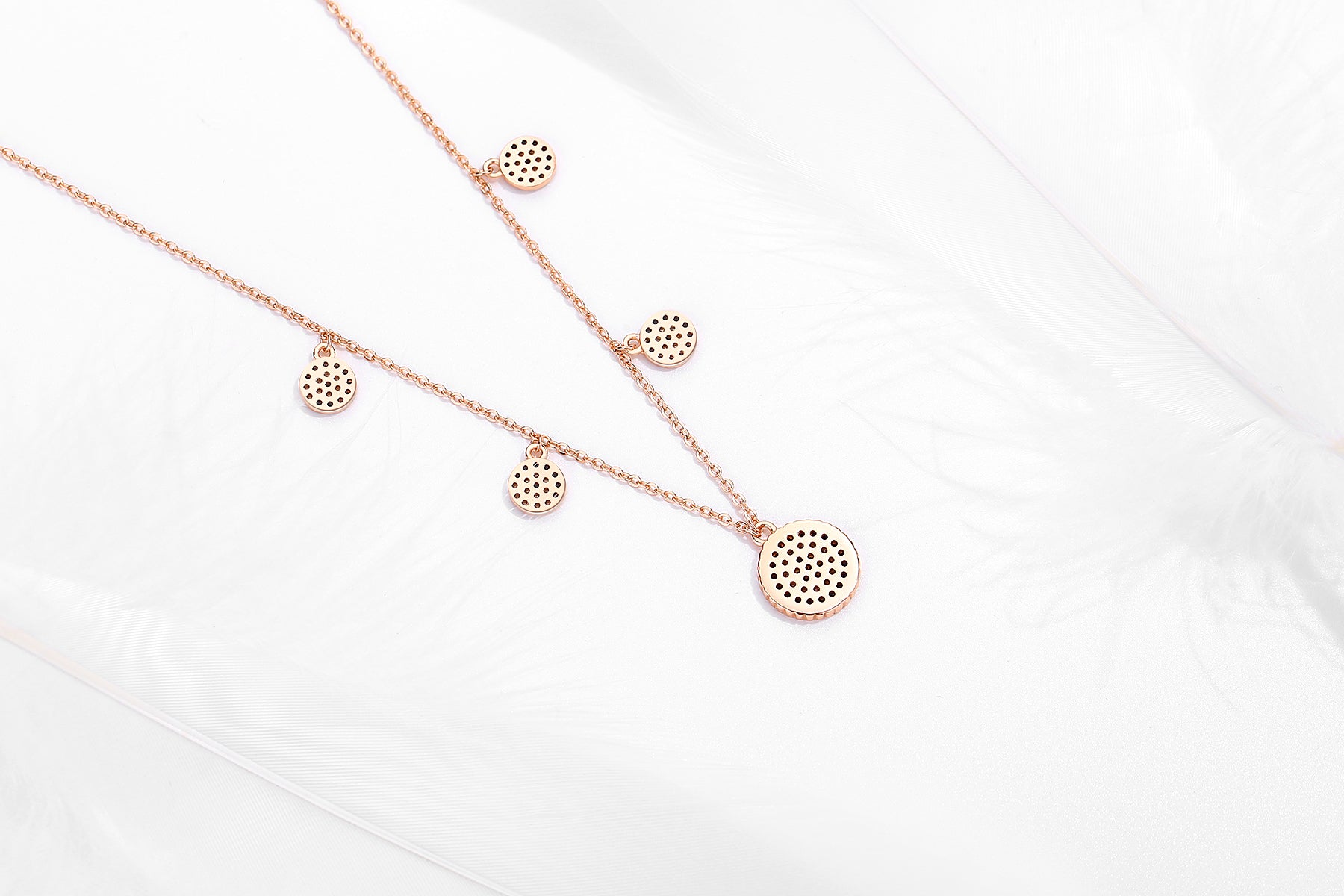 IVY EVIL EYE CHARM ROSE GOLD NECKLACE