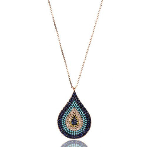 SORRENTO EVIL EYE ROSE GOLD NECKLACE